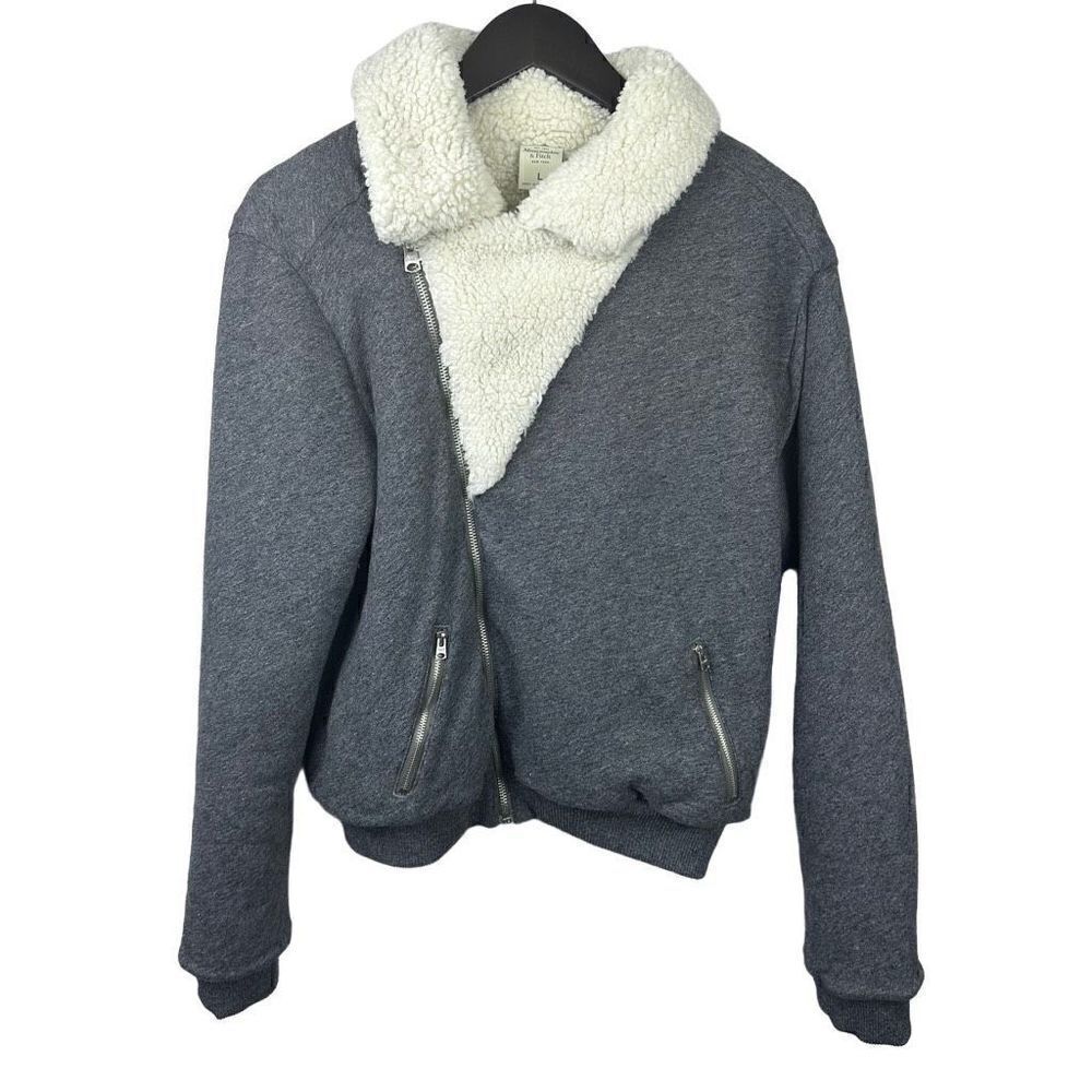 ABERCROMBIE FITCH WOMENS TRISTEN REVERSIBLE MOTO Jacket teddy coat size large